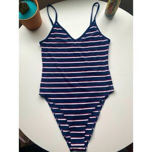 H&M cute retro style striped tank bodysuit NWOT